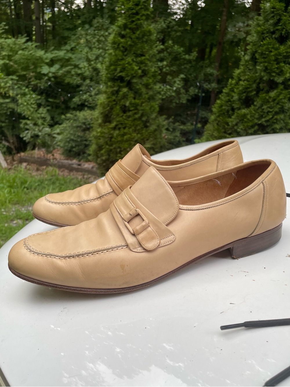 Christian Dior Vintage Mens Leather Loafers Size 13 Medium